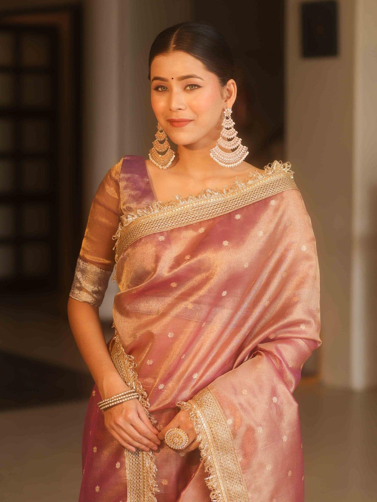 Vasudha Banarasi Semi Tissue Silk Saree